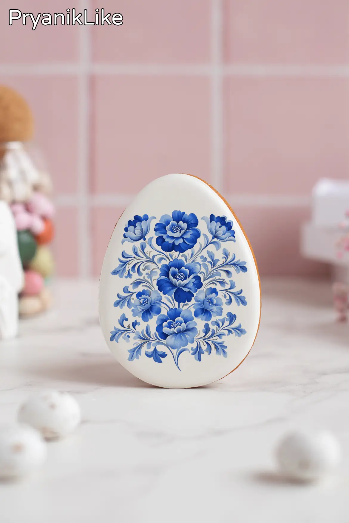 Пряник Пасхальное яйцо (гжель и геометрия)